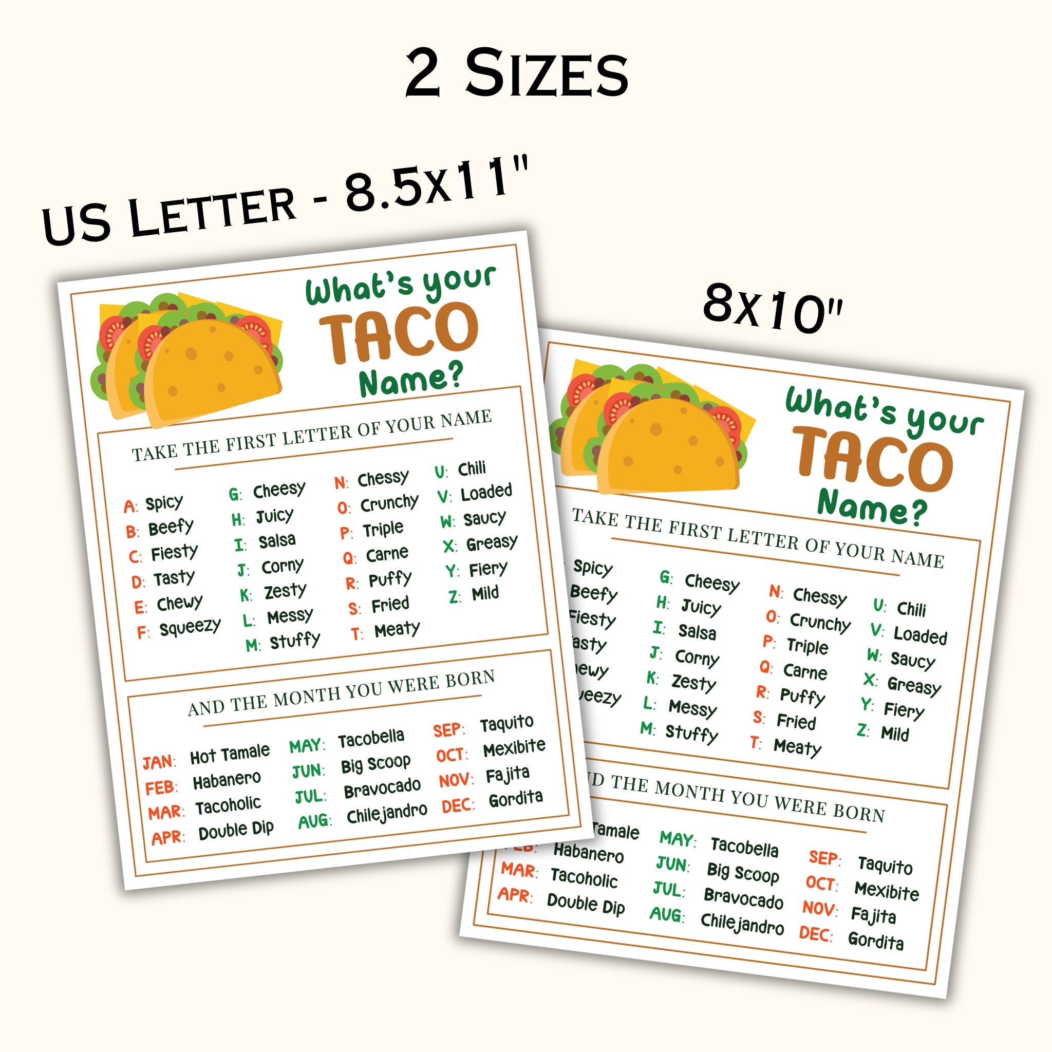 What's your Taco Name? Cinco de Mayo Game