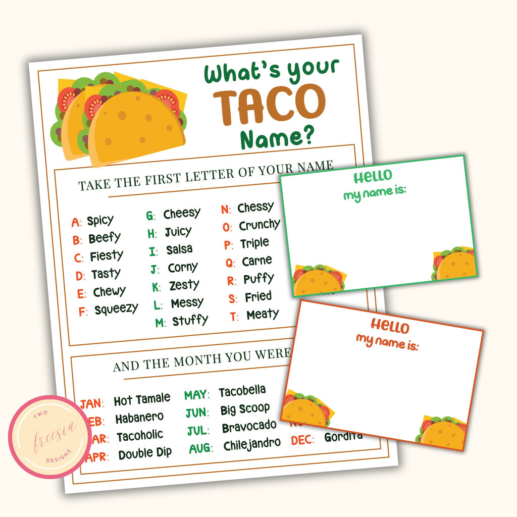 What's your Taco Name? Cinco de Mayo Game