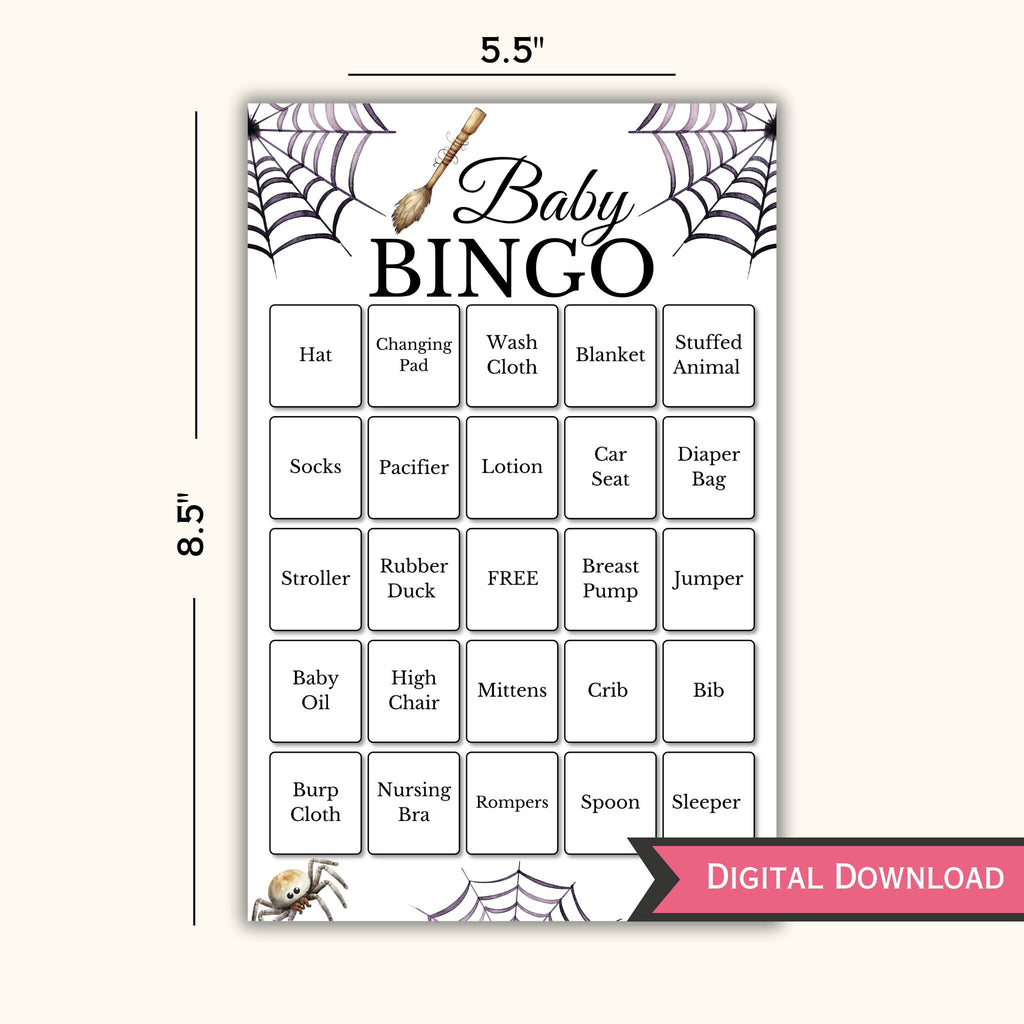 Halloween Baby Bingo - 50 Cards