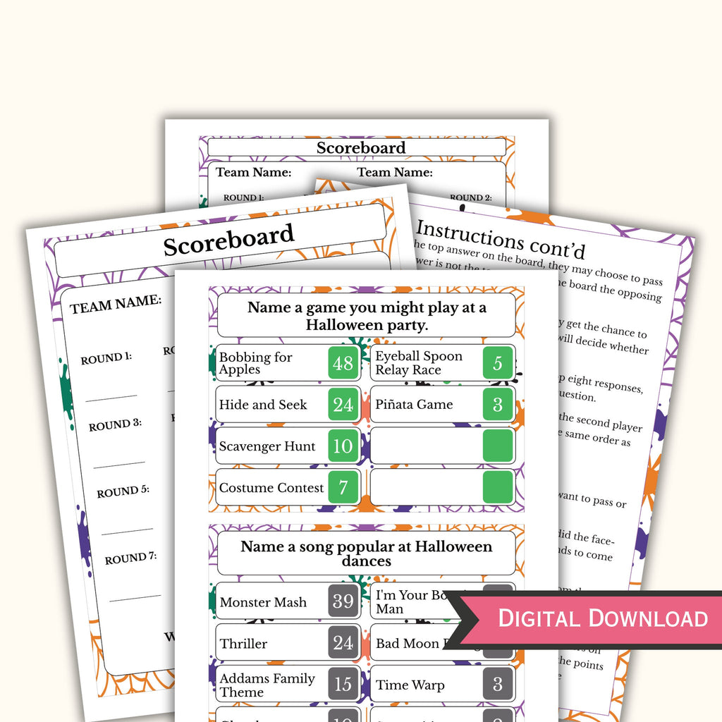 Halloween Friendly Feud Game