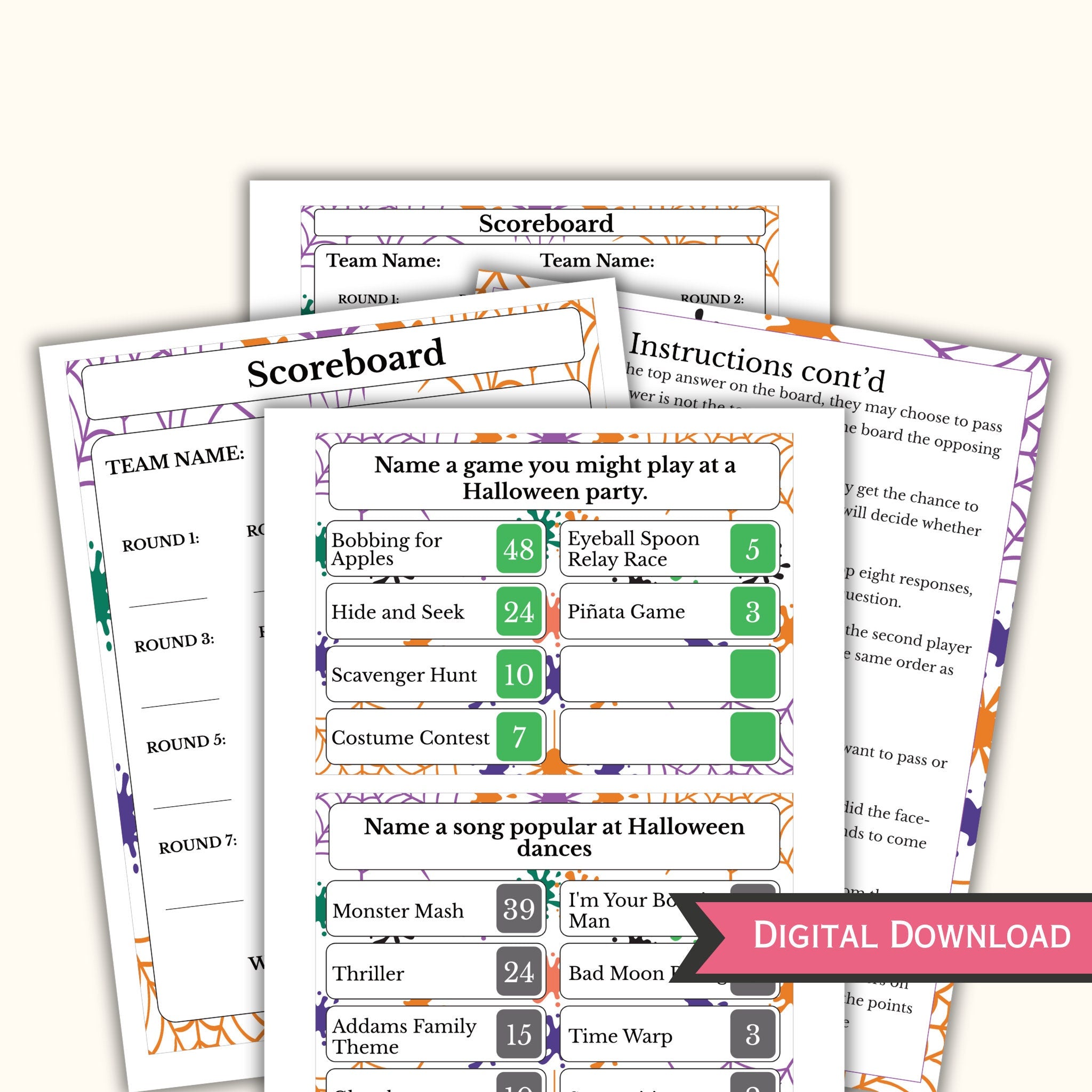 Halloween Friendly Feud Game