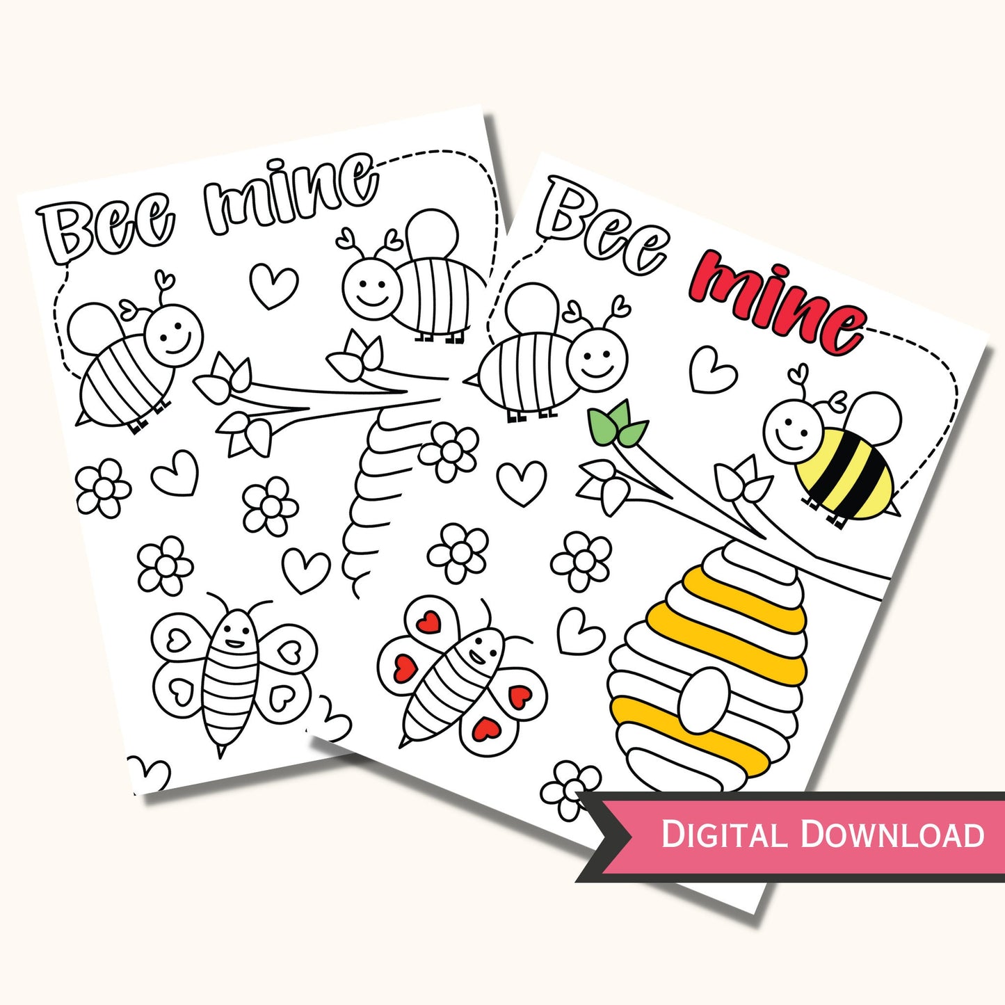 Valentine's Day Coloring Pages for Kids - (12 Pages)