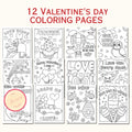 Valentine's Day Coloring Pages for Kids - (12 Pages)