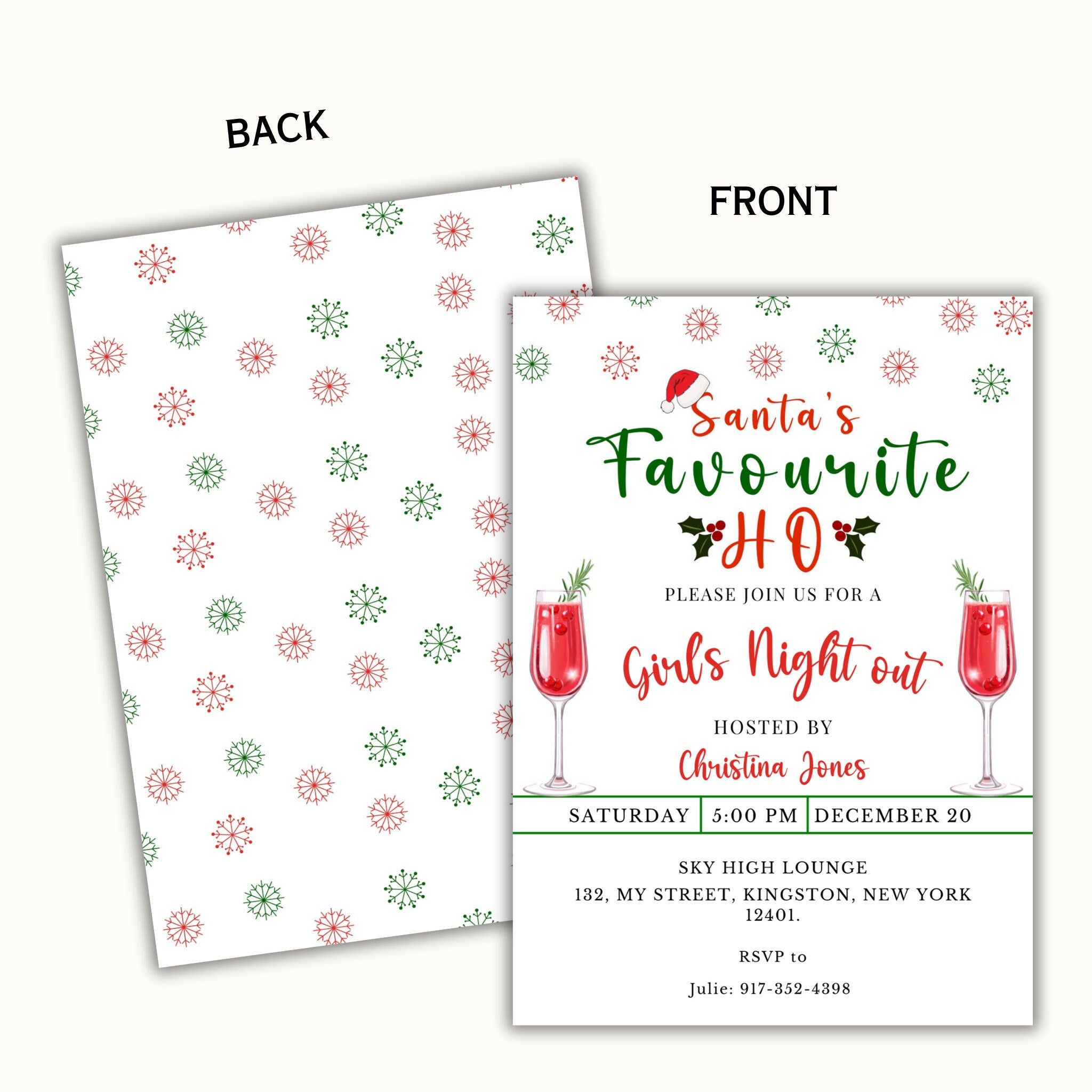 Editable Christmas Party Invitation - Santa's Favorite Ho