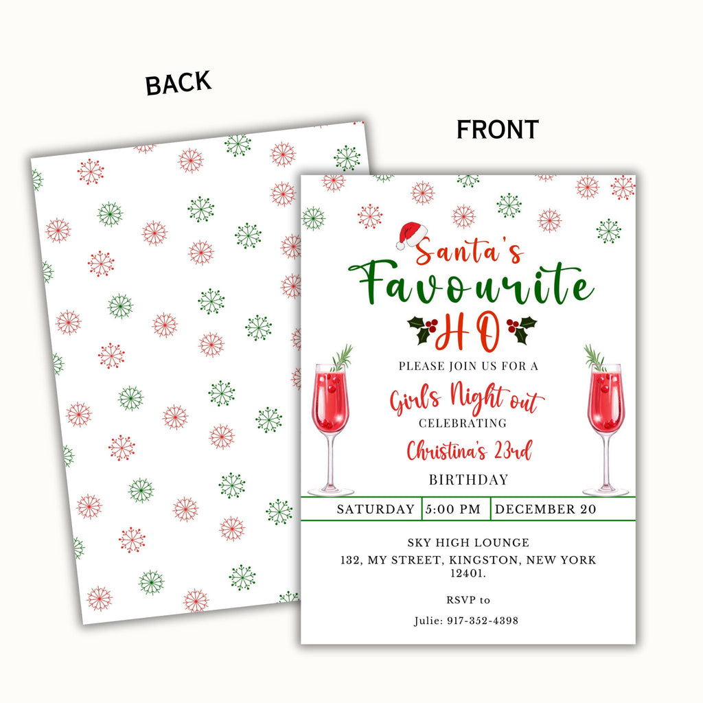 Santa's Favorite Ho - Editable Christmas Party Invitation