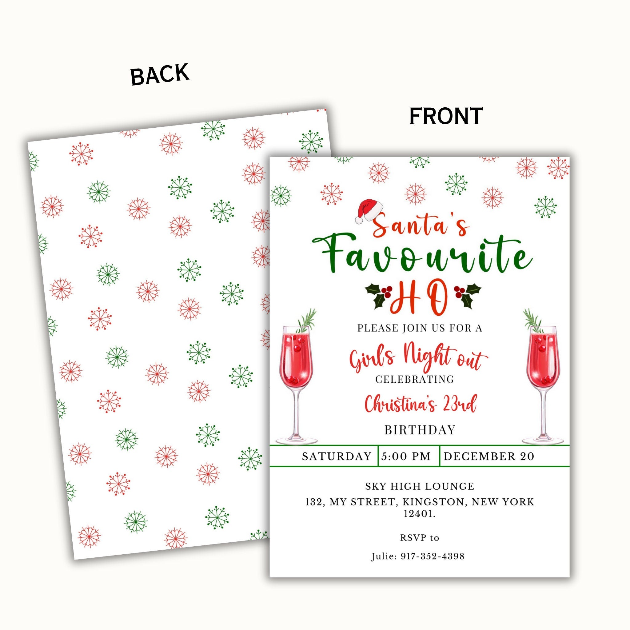 Santa's Favorite Ho - Editable Christmas Party Invitation