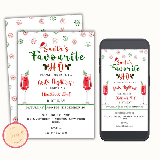 Santa's Favorite Ho - Editable Christmas Party Invitation