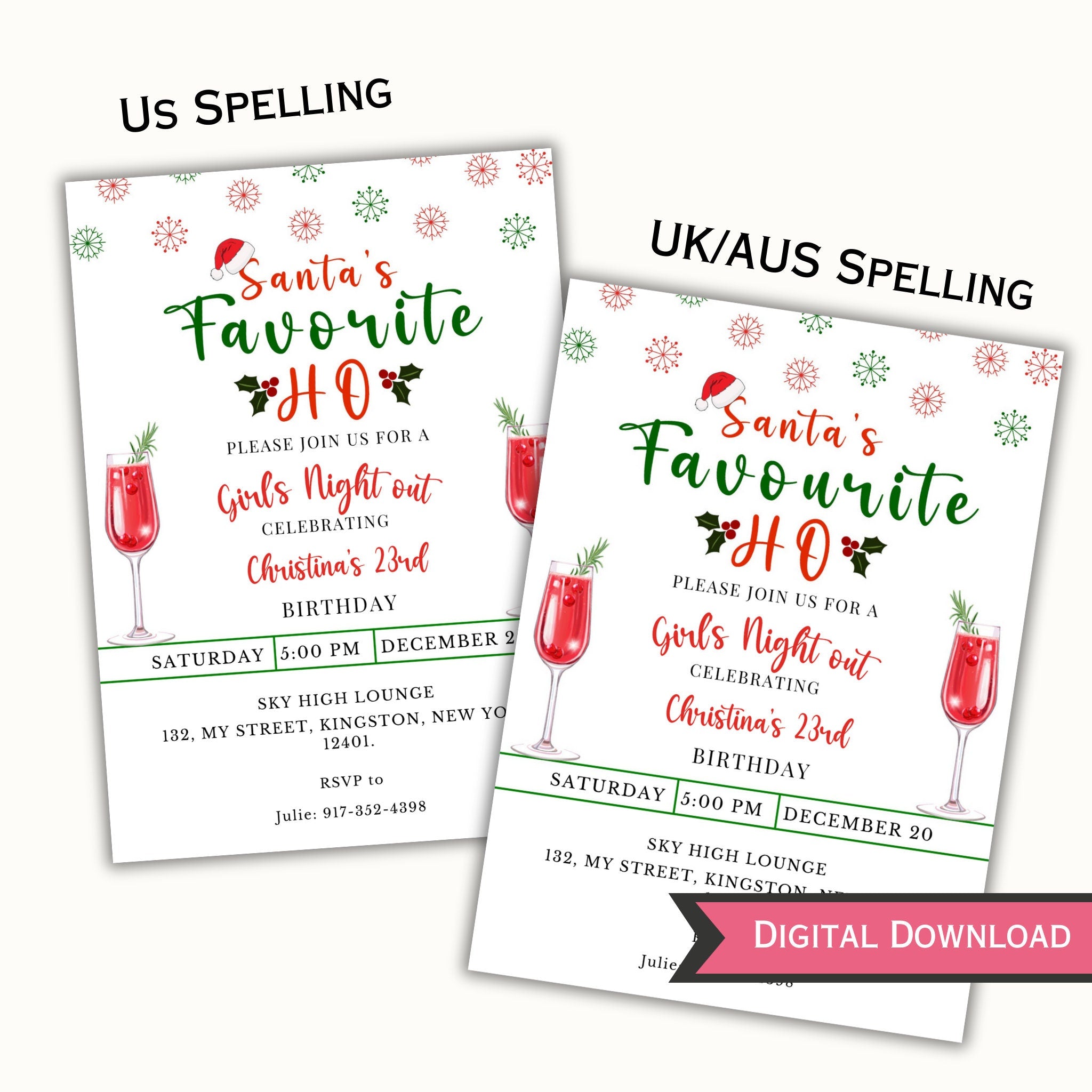 Santa's Favorite Ho - Editable Christmas Party Invitation