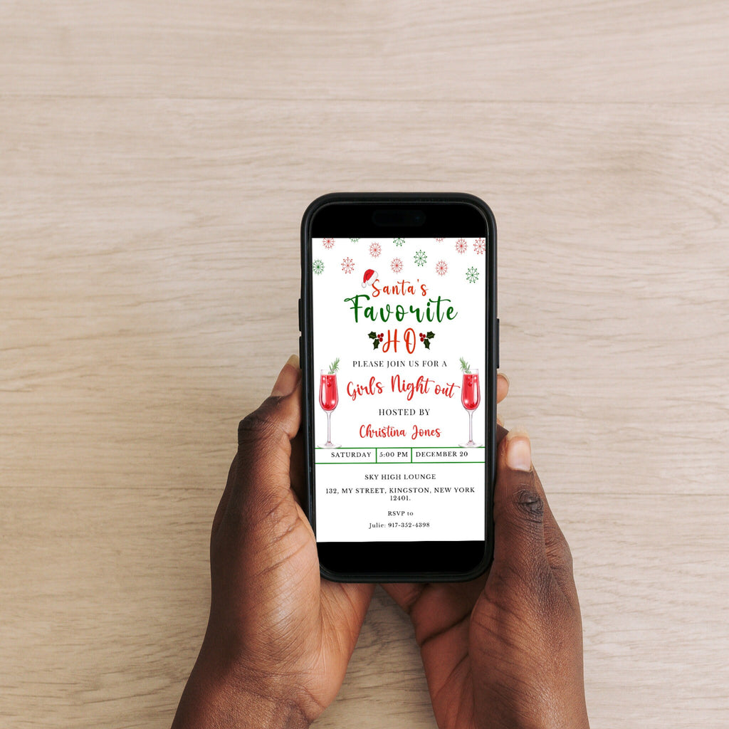 Editable Christmas Party Invitation - Santa's Favorite Ho