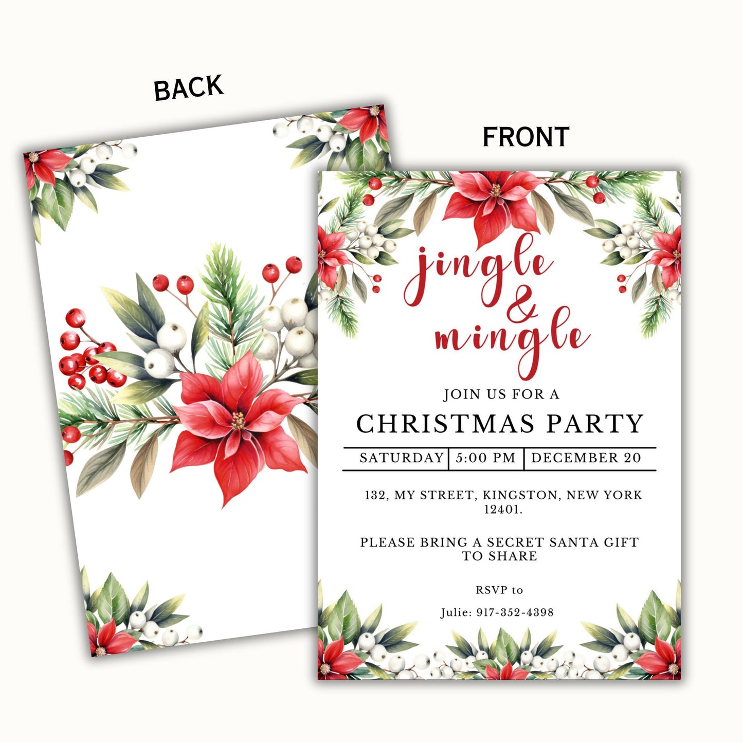 Christmas Jingle and Mingle Party Invitation Template