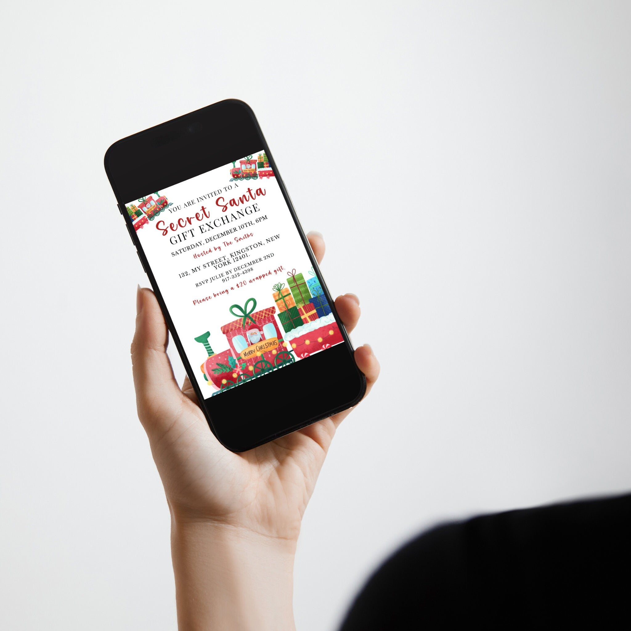 Secret Santa Gift Exchange Party Invite Template