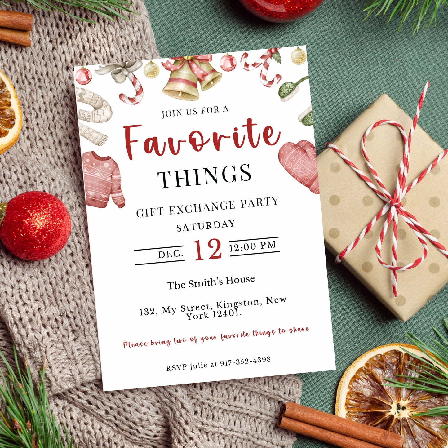 Favorite Things Christmas Party Invite