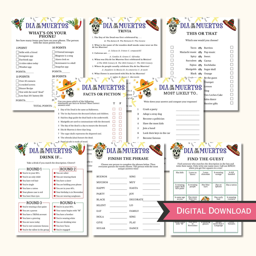 15 Día de los Muertos Party Games