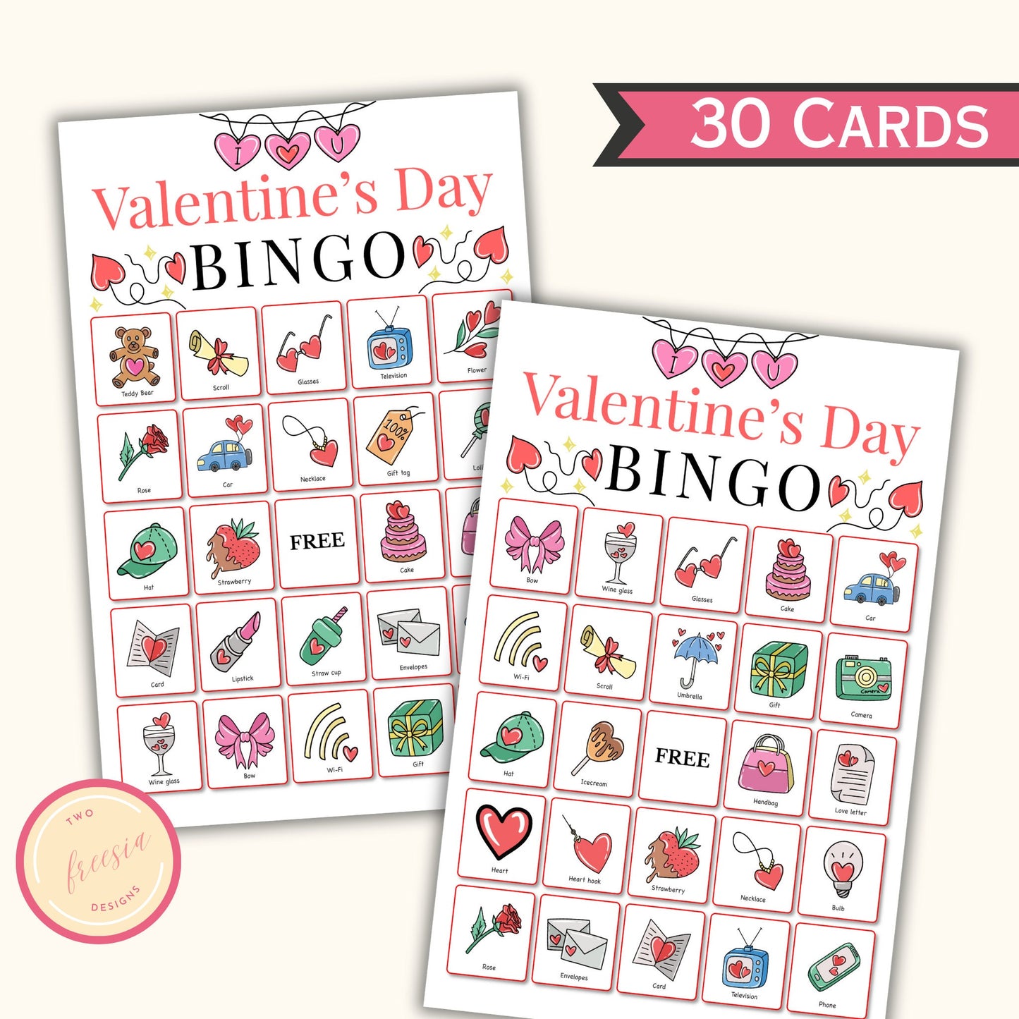 Valentine's Day Bingo - 30 Set