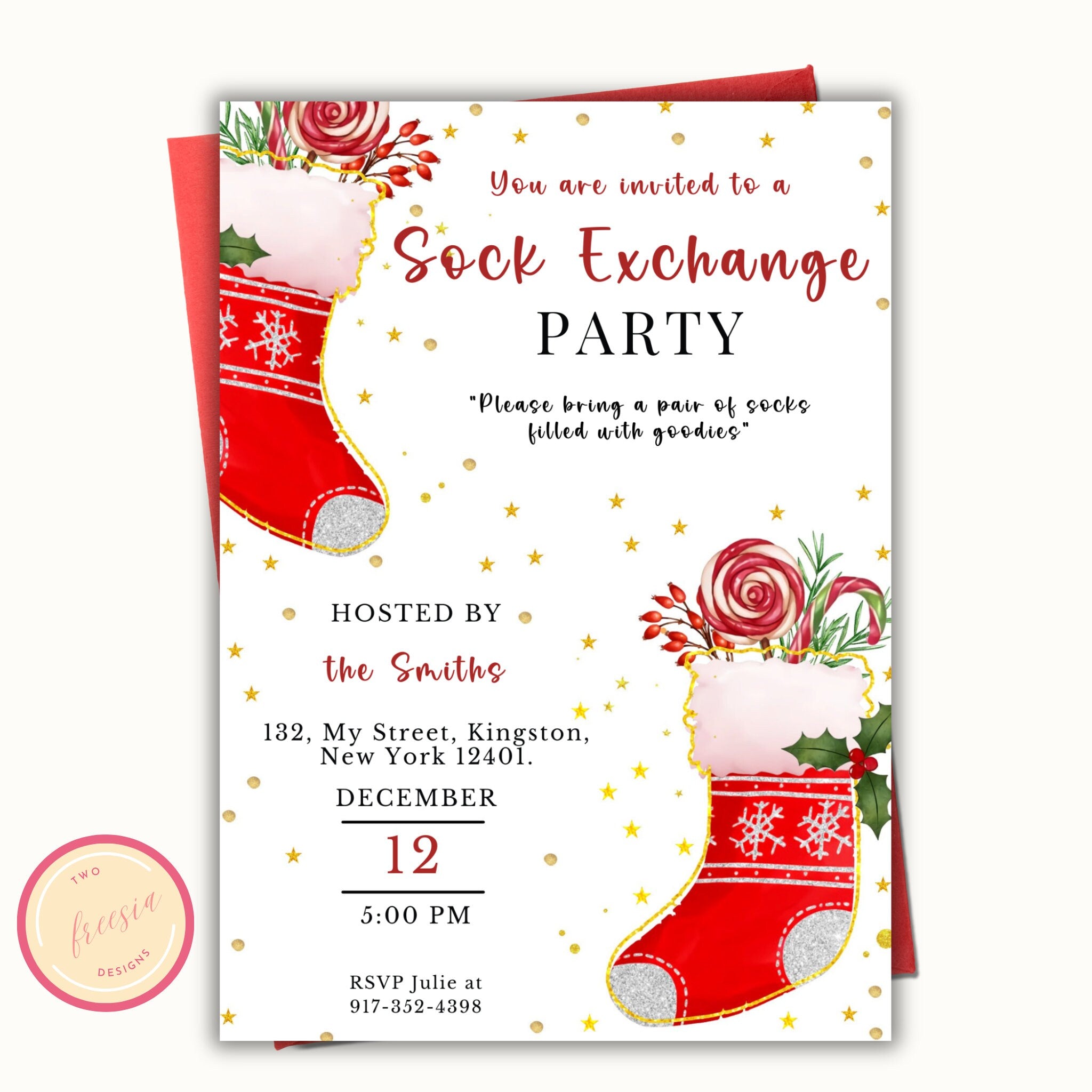 Sock Exchange Holiday Party Invitation