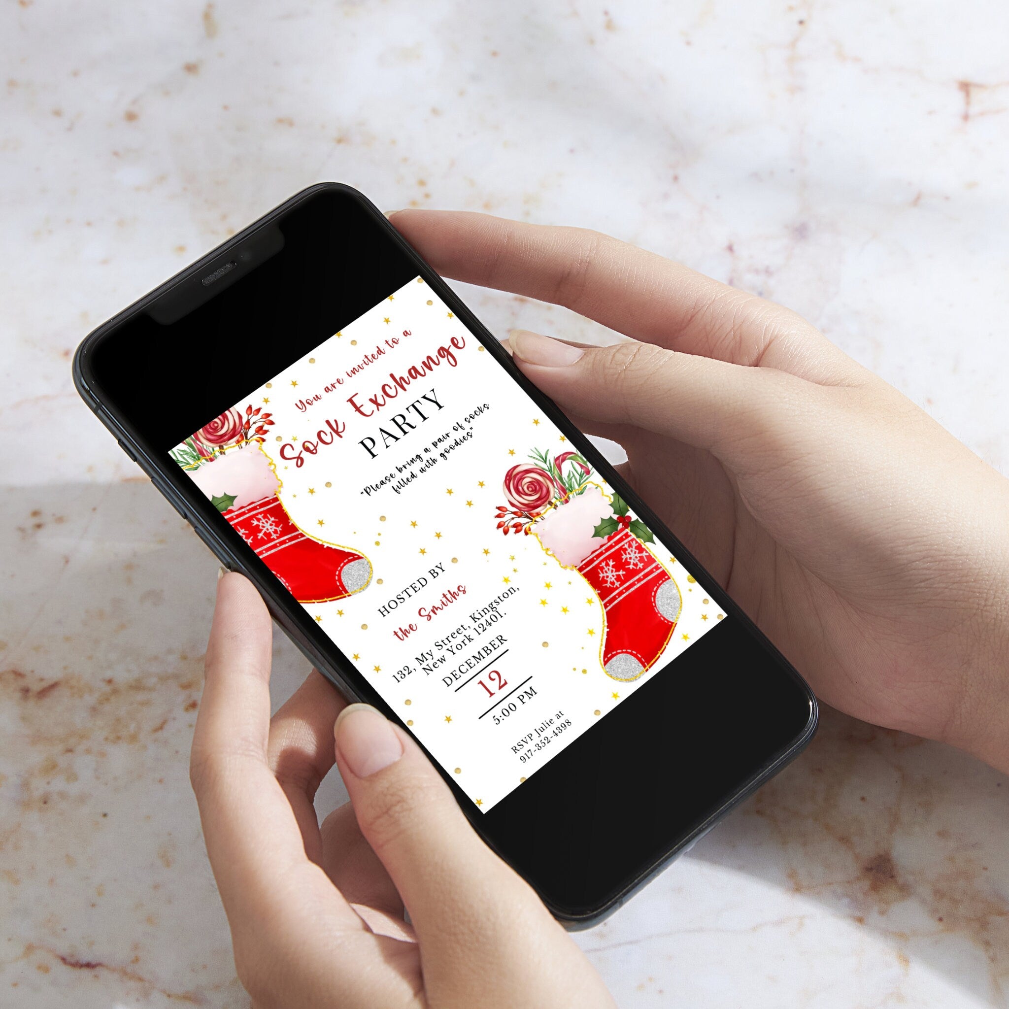 Sock Exchange Holiday Party Invitation