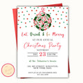 Eat Drink and Be Merry Christmas Party Invitation