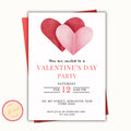 Editable Valentines Invitation Template - Pink and Red Hearts