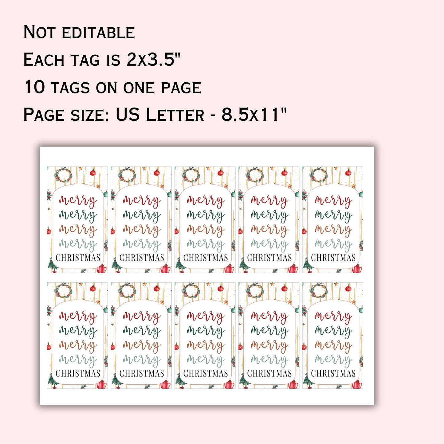 Holiday Gift Tag Printable
