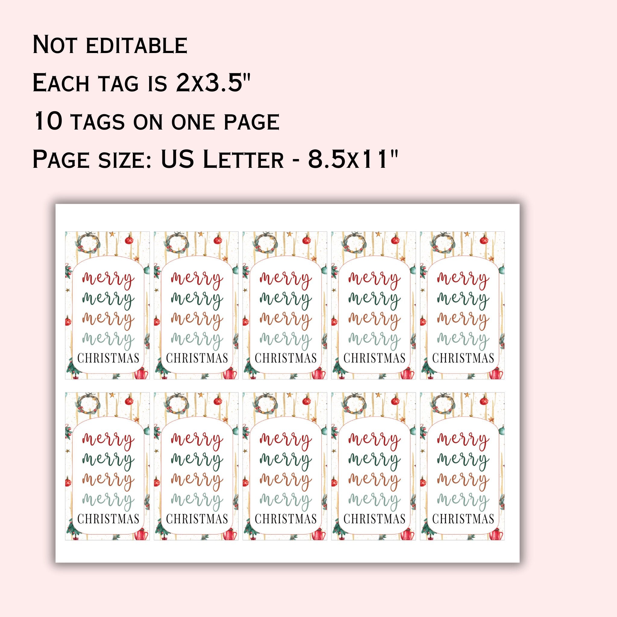 Holiday Gift Tag Printable