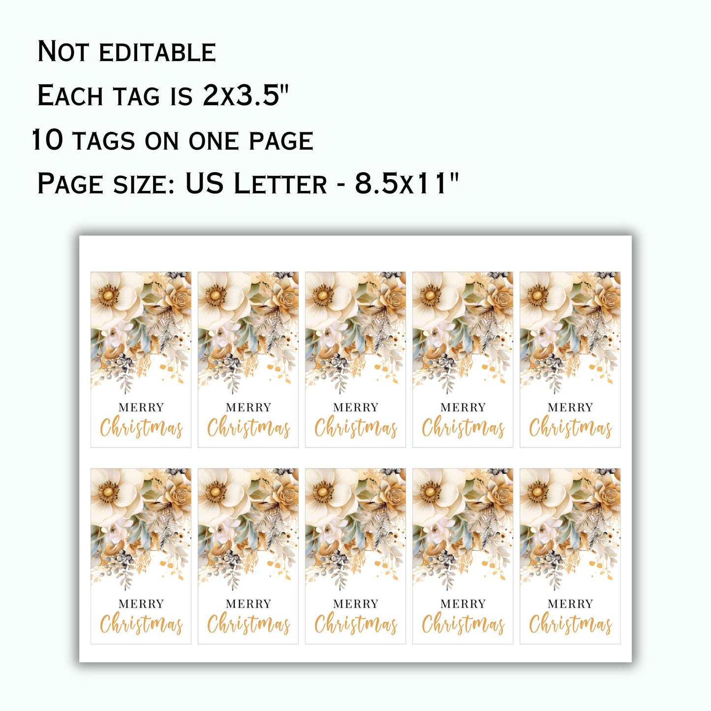 Merry Christmas Gift Tag Printable
