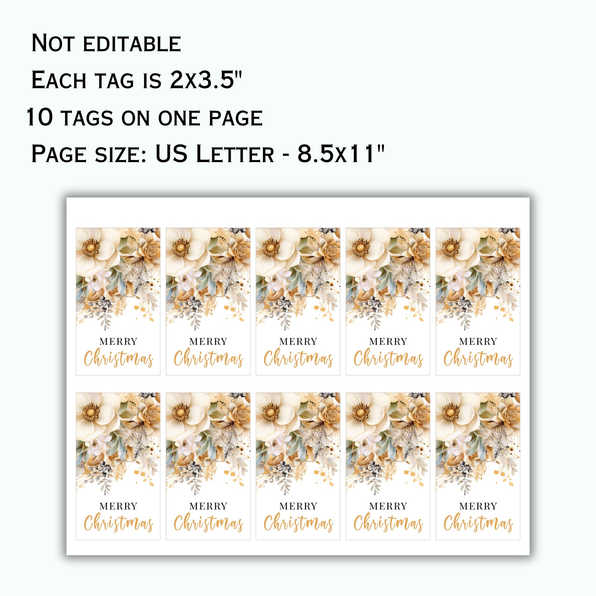 Merry Christmas Gift Tag Printable