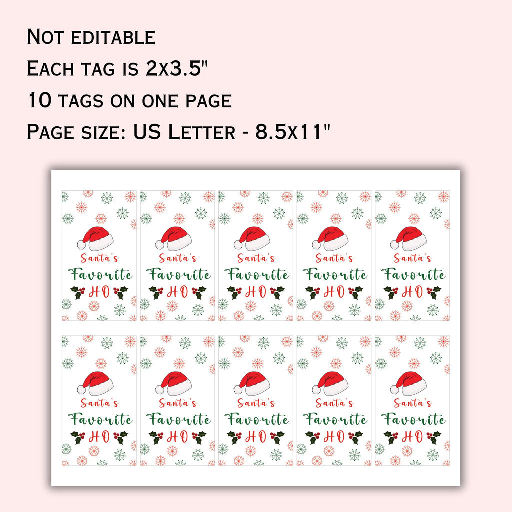 Santa Favourite Ho Gift Tag