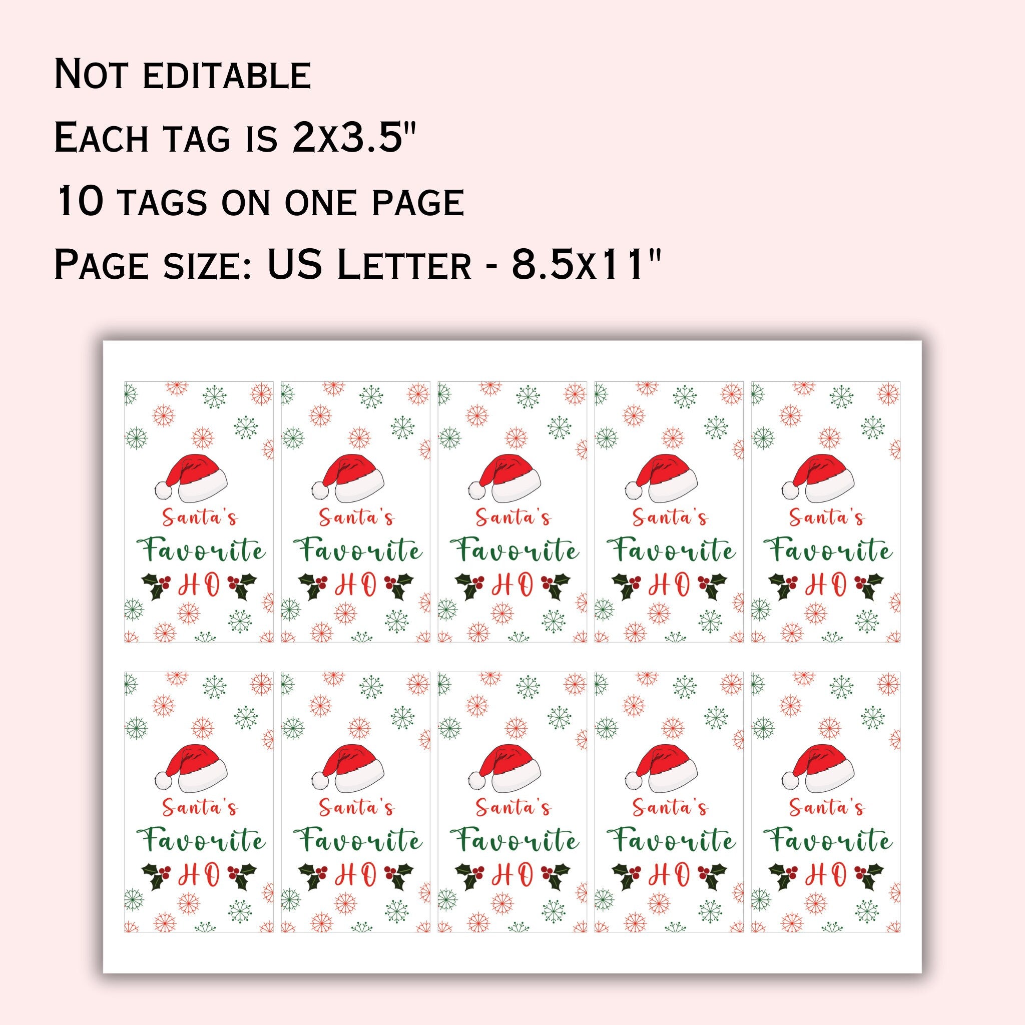Santa Favourite Ho Gift Tag