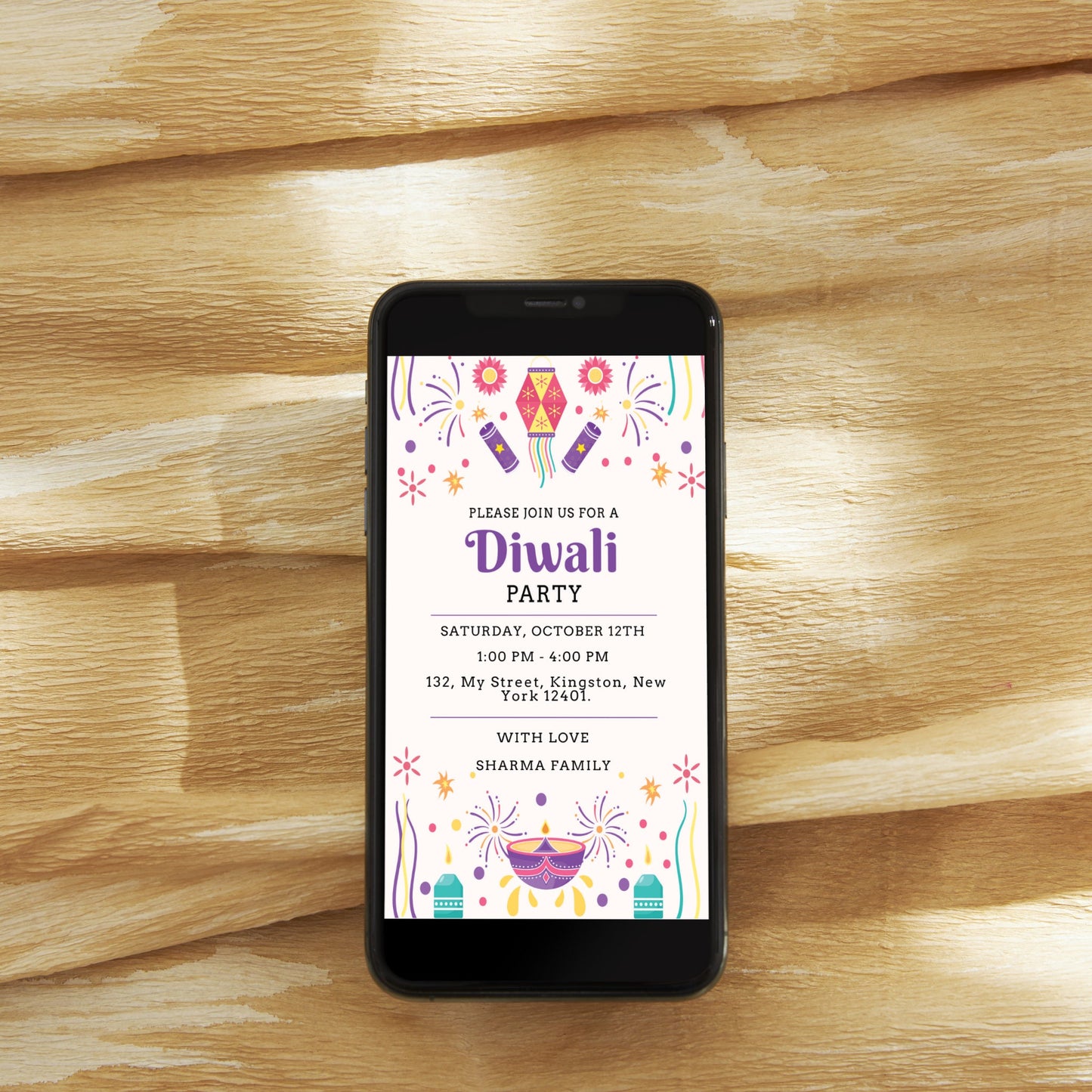 Editable Diwali Invitation Template