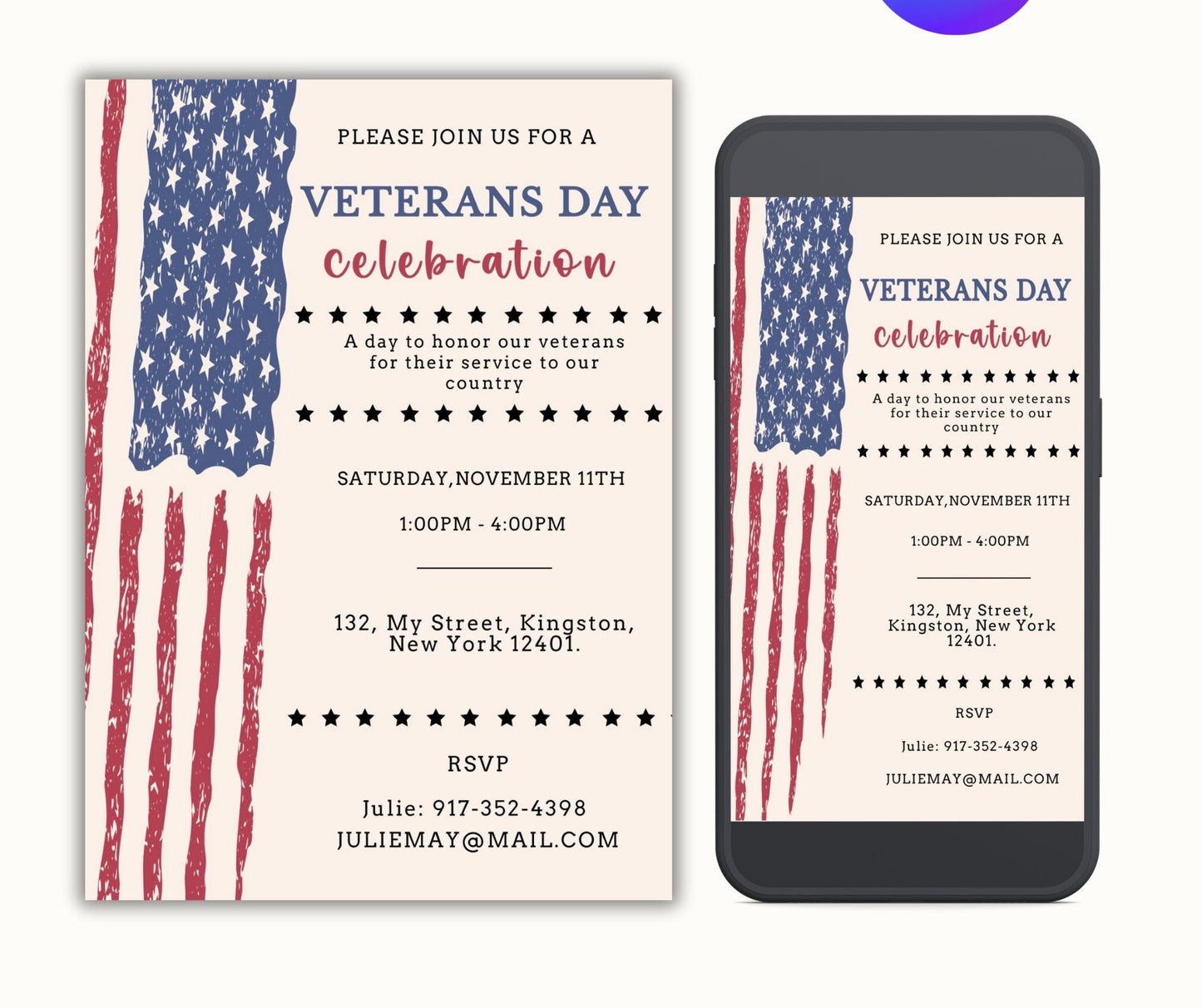 Editable Veterans Day Invitation Template