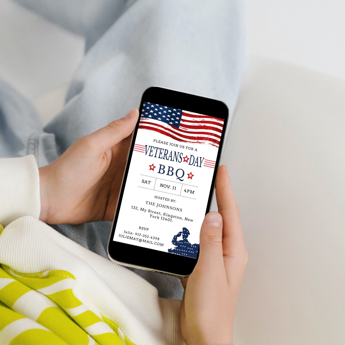 Editable Veterans Day BBQ Invitation