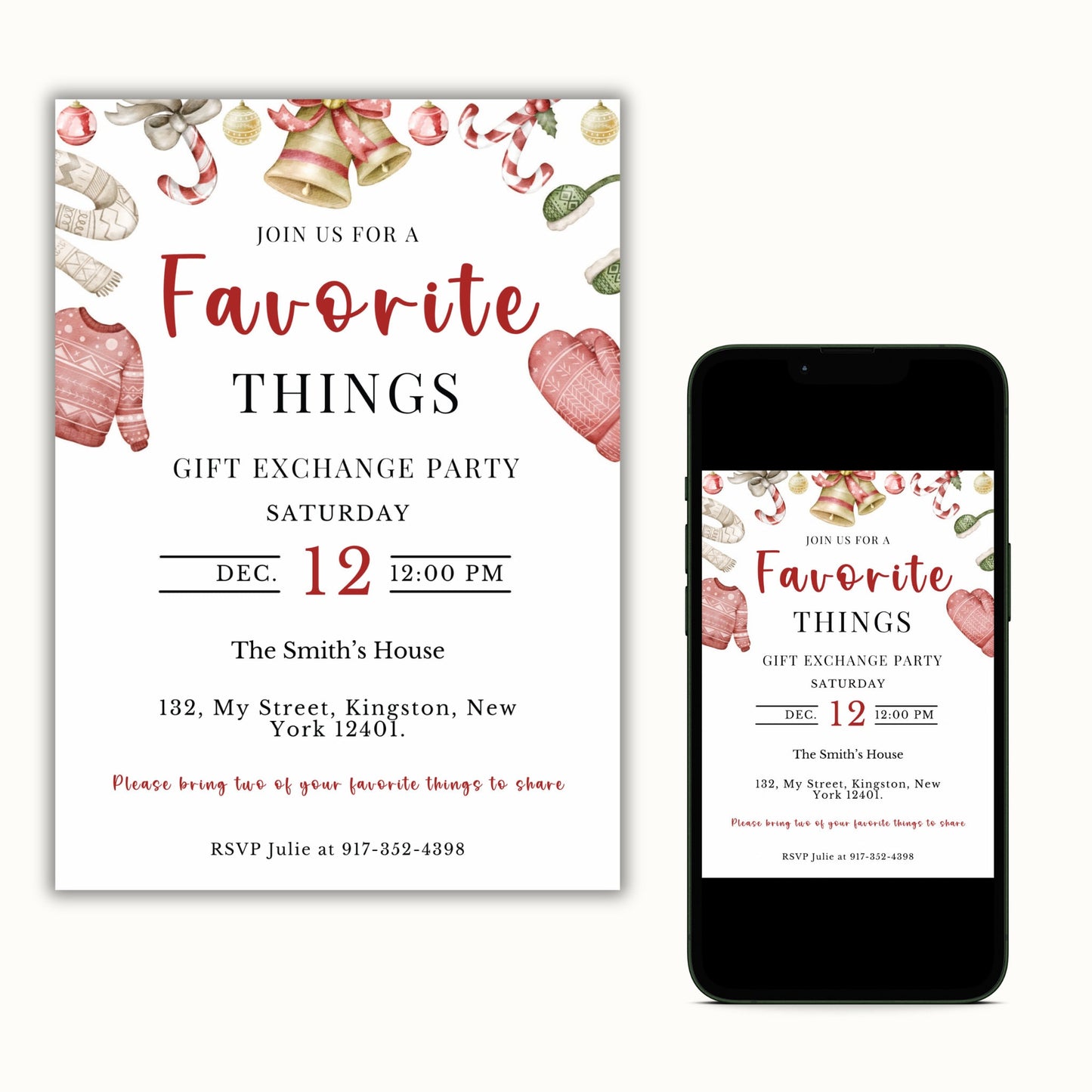 Favorite Things Christmas Party Invite