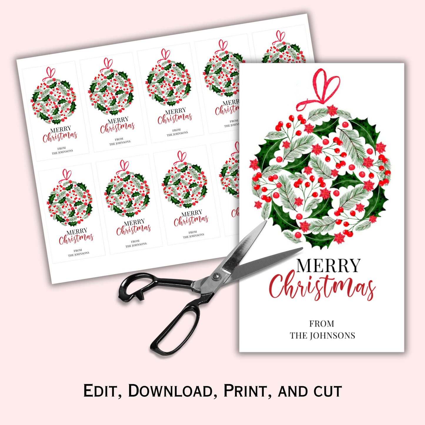 Editable Christmas Gift Tag - Printable Template