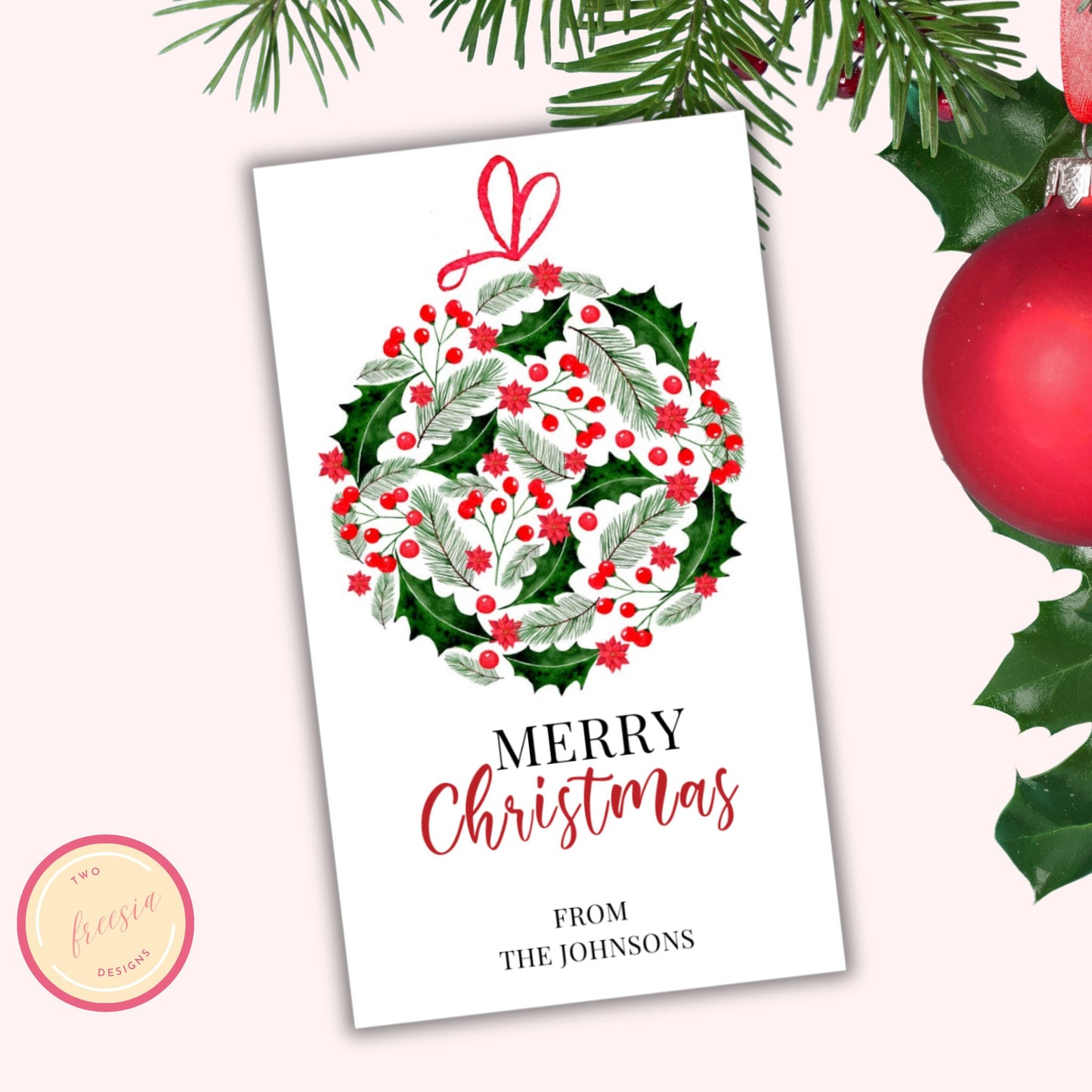 Editable Christmas Gift Tag - Printable Template