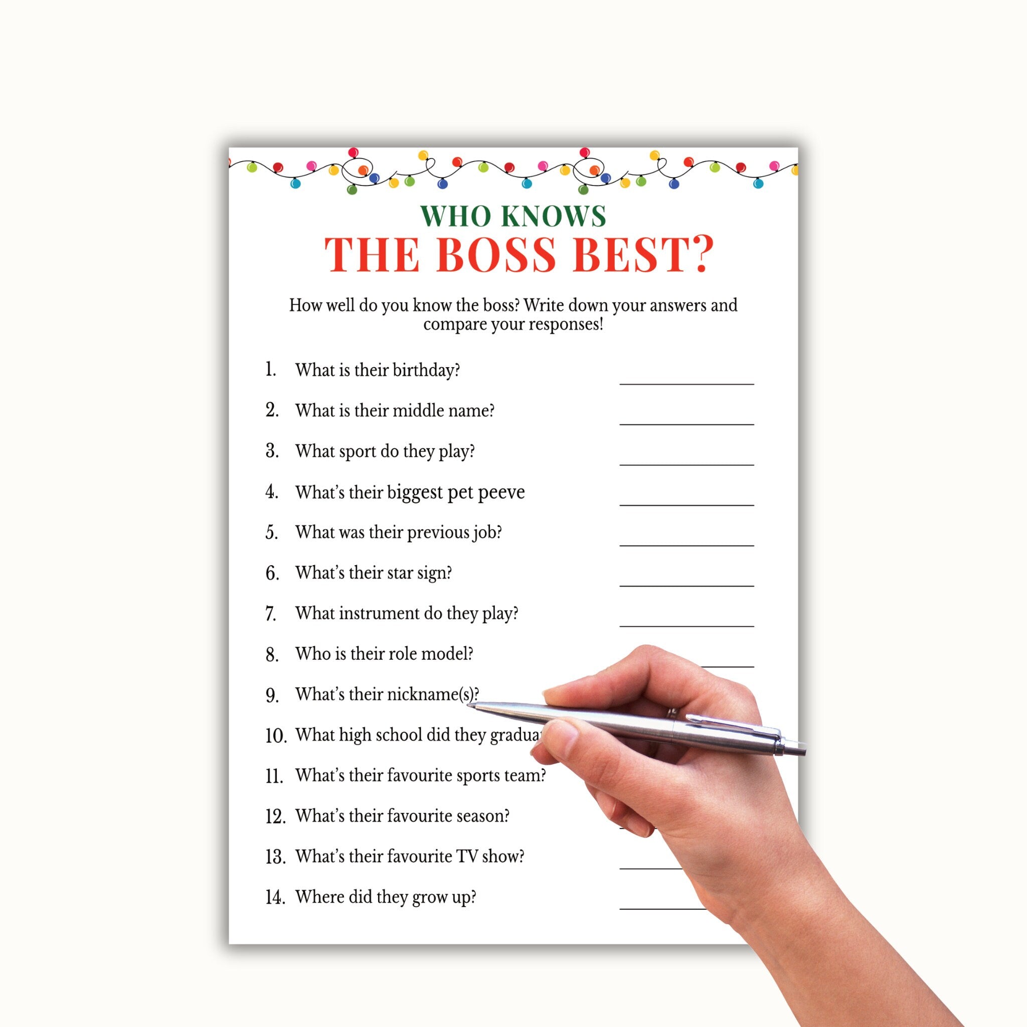 Who knows the Boss Best - Christmas Office Party Game