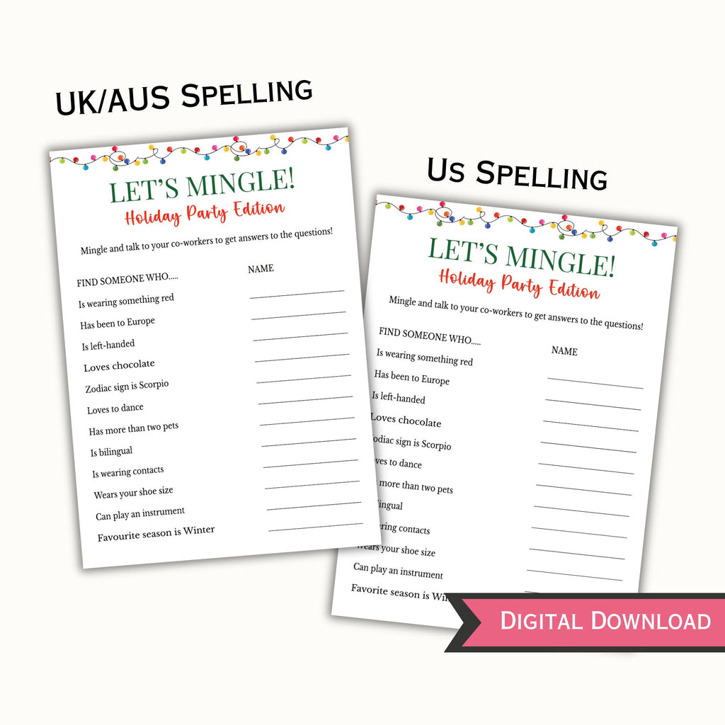 Christmas Let's Mingle Game