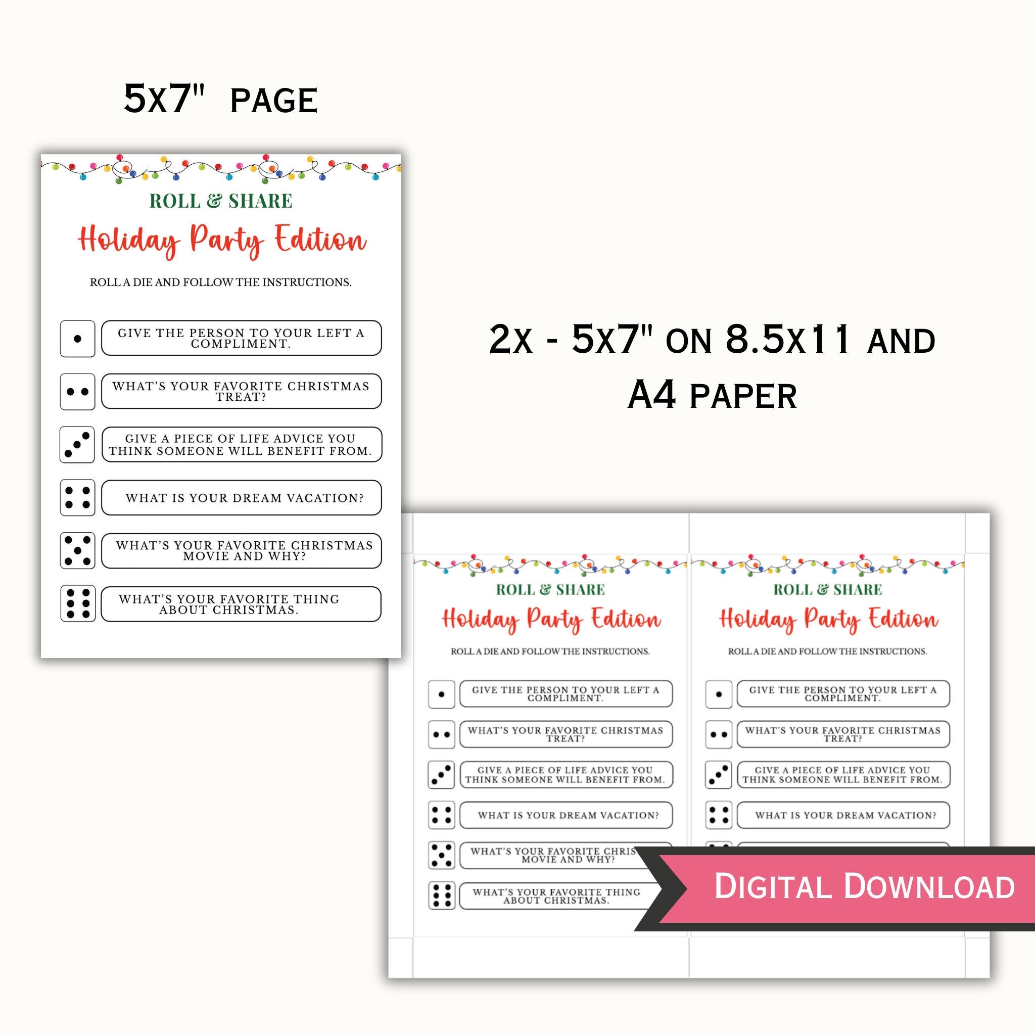 Christmas Roll and Share Dice Game