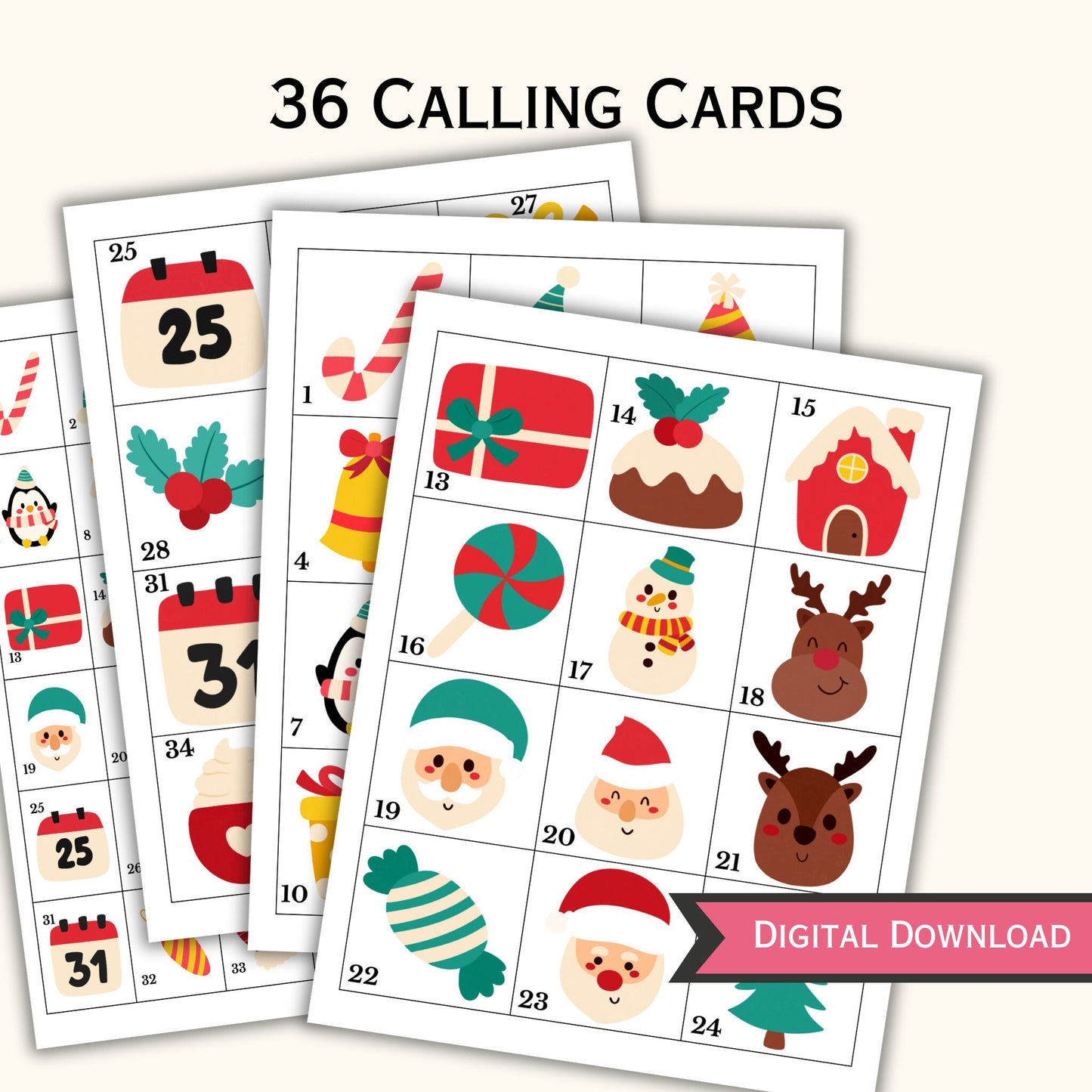 Christmas Bingo - 30 Cards