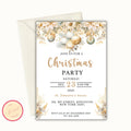 Christmas Party Invitation - Editable Gold Floral Template