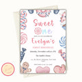 Sweet One Editable Christmas Birthday Invitation