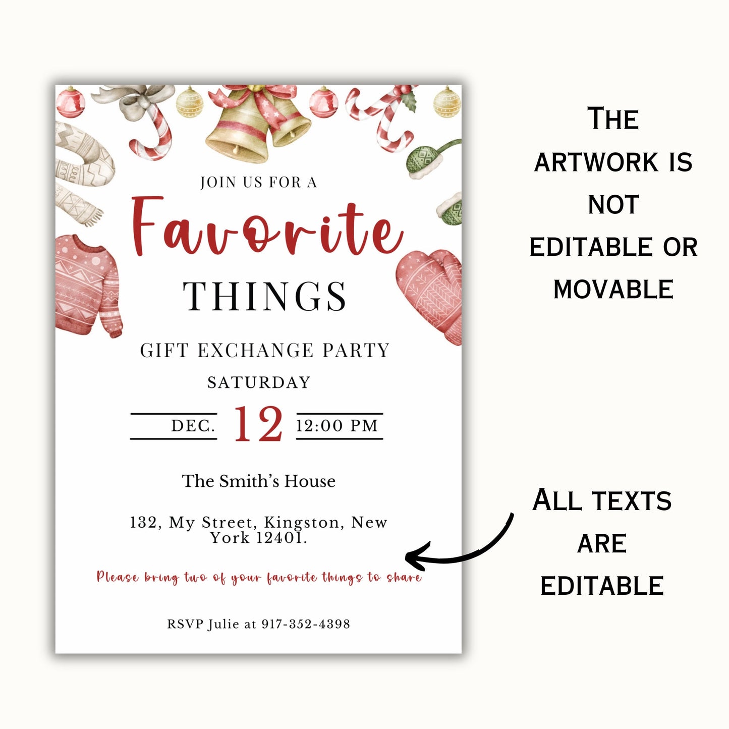 Favorite Things Christmas Party Invite