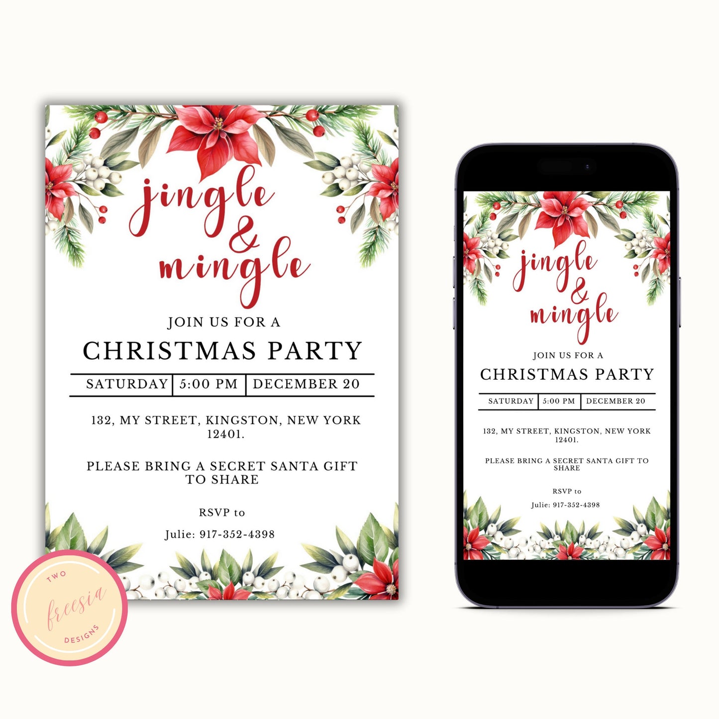 Christmas Jingle and Mingle Party Invitation Template