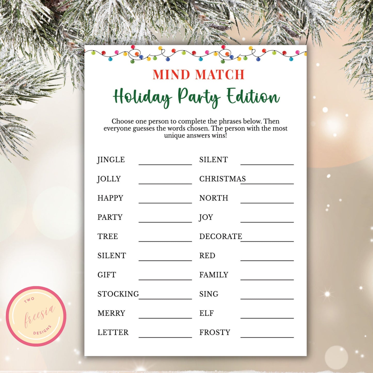 Mind Match Christmas Game