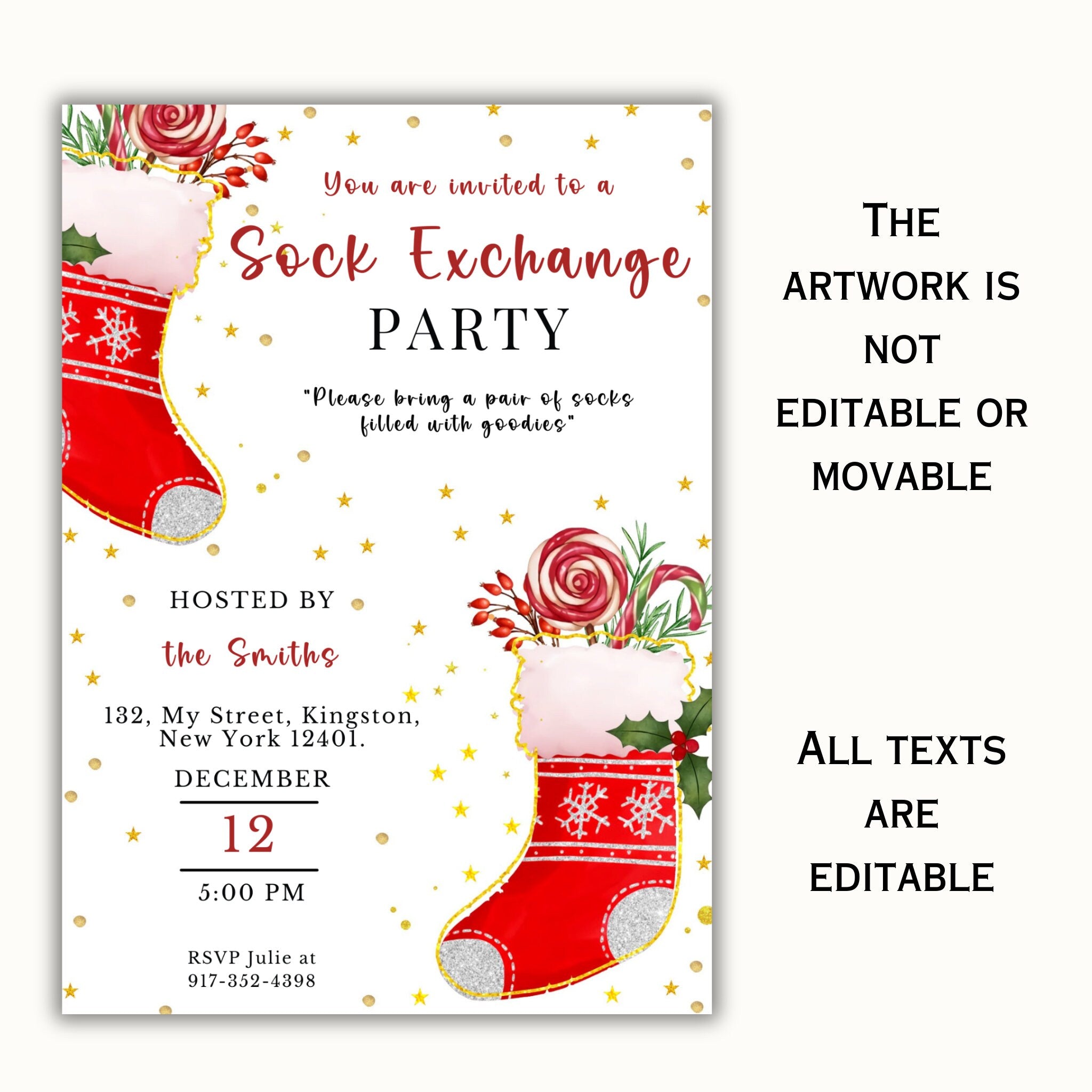 Sock Exchange Holiday Party Invitation