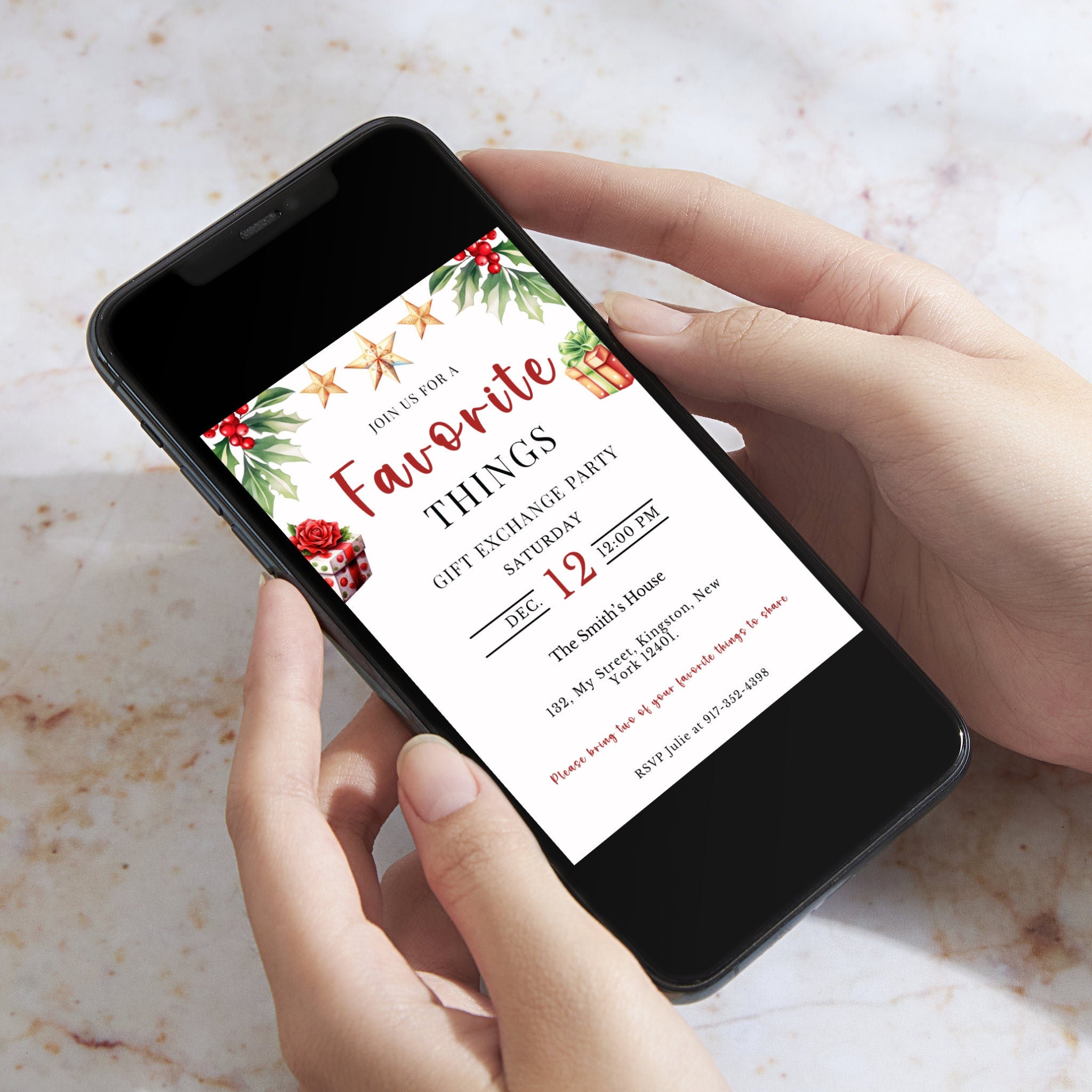 Favorite Things Christmas Party Invitation