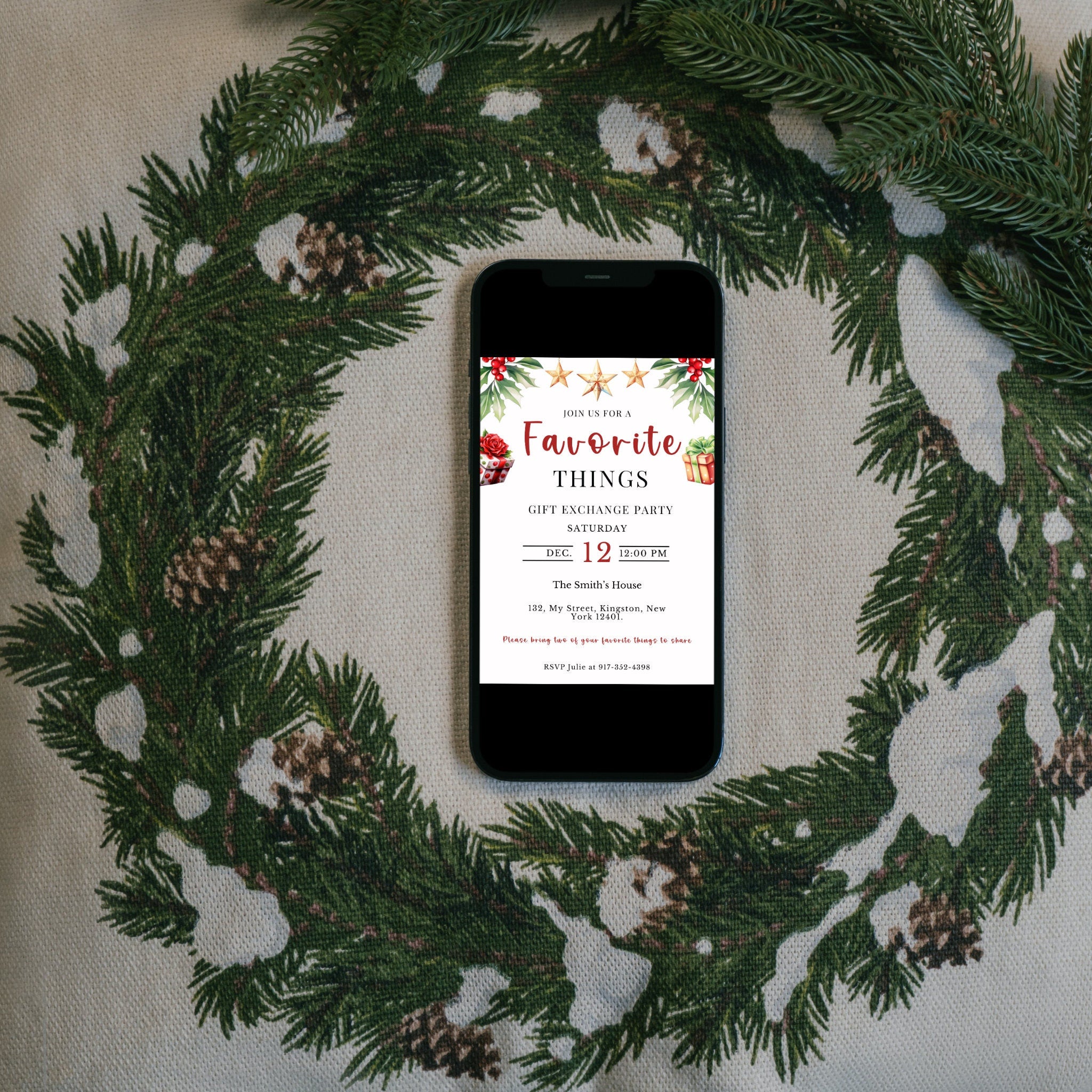 Favorite Things Christmas Party Invitation