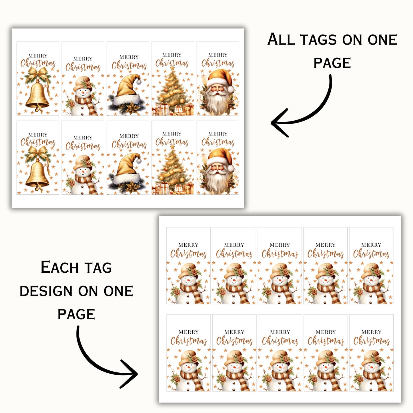 Printable Christmas Gift Tag - Set of 5