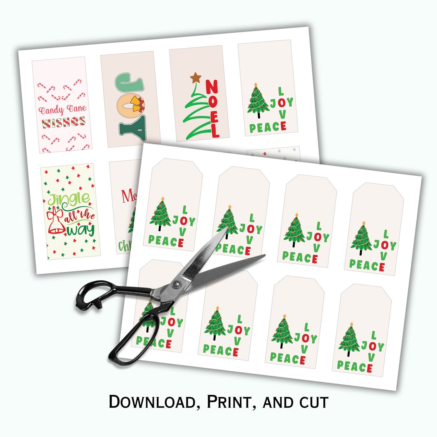 Christmas Gift Tags Printable - Set of 16