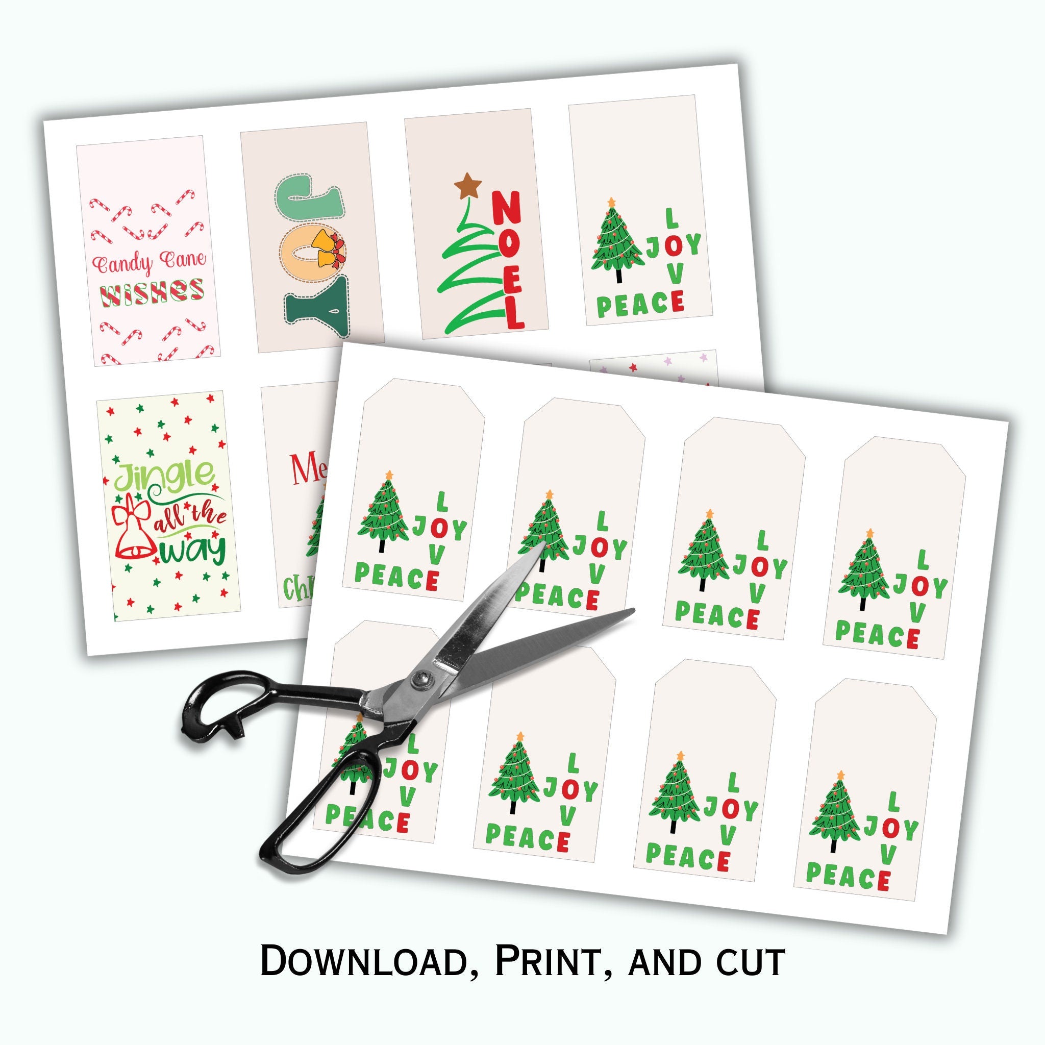Christmas Gift Tags Printable - Set of 16