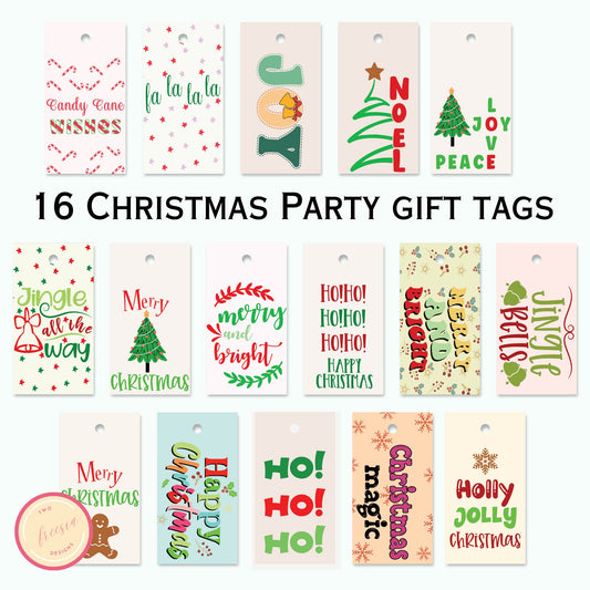 Christmas Gift Tags Printable - Set of 16